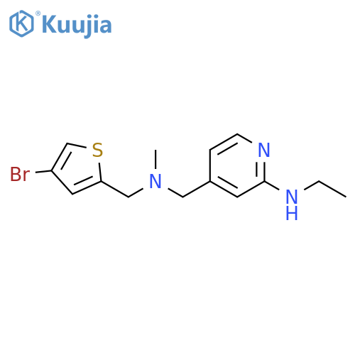 4-({(4-bromothiophen-2-yl)methyl(methyl)amino}methyl)-N-ethylpyridin-2-amine structure
