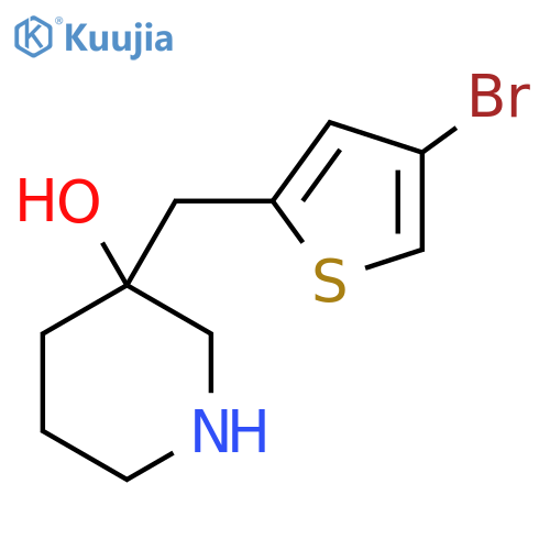 3-(4-bromothiophen-2-yl)methylpiperidin-3-ol structure