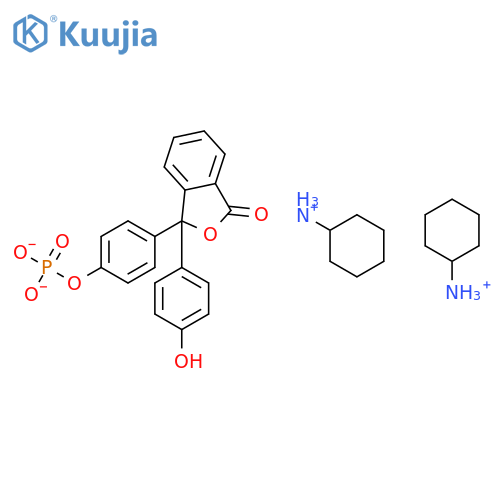 Cyclohexanaminium 4-(1-(4-hydroxyphenyl)-3-oxo-1,3-dihydroisobenzofuran-1-yl)phenyl phosphate structure