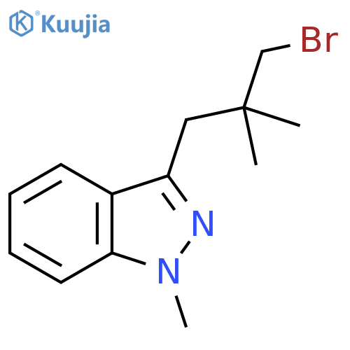 3-(3-bromo-2,2-dimethylpropyl)-1-methyl-1H-indazole structure