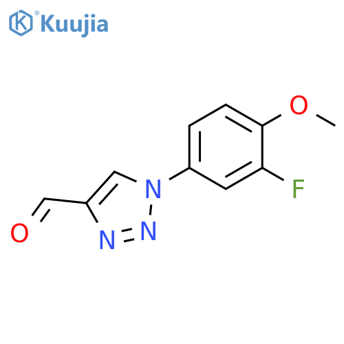 1-(3-fluoro-4-methoxyphenyl)-1H-1,2,3-triazole-4-carbaldehyde structure