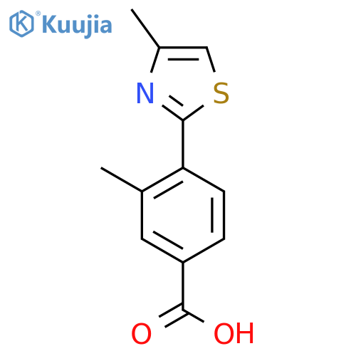 3-Methyl-4-(4-methyl-1,3-thiazol-2-yl)benzoic acid structure