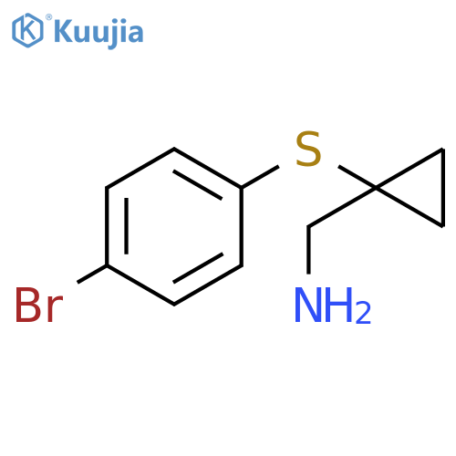 {1-(4-bromophenyl)sulfanylcyclopropyl}methanamine structure