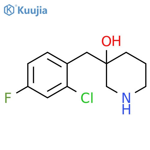 3-(2-chloro-4-fluorophenyl)methylpiperidin-3-ol structure