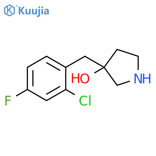 3-(2-chloro-4-fluorophenyl)methylpyrrolidin-3-ol structure