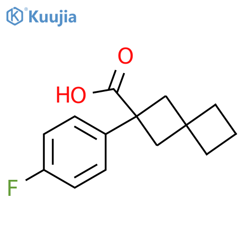 2-(4-fluorophenyl)spiro[3.3]heptane-2-carboxylic acid structure