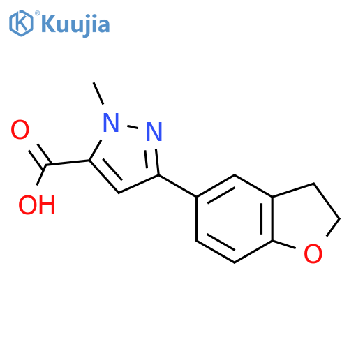 3-(2,3-dihydro-1-benzofuran-5-yl)-1-methyl-1H-pyrazole-5-carboxylic acid structure