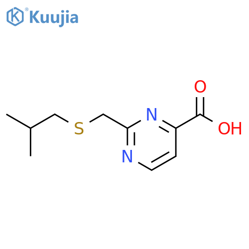 4-Pyrimidinecarboxylic acid, 2-[[(2-methylpropyl)thio]methyl]- structure