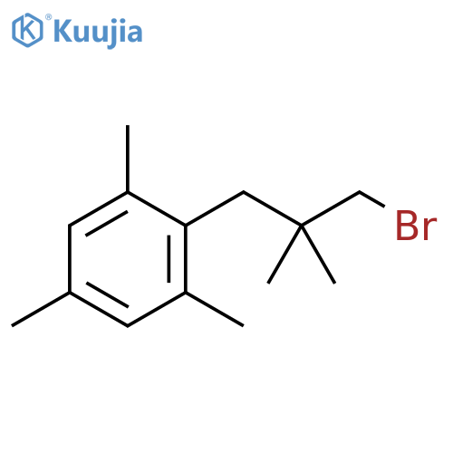 2-(3-bromo-2,2-dimethylpropyl)-1,3,5-trimethylbenzene structure