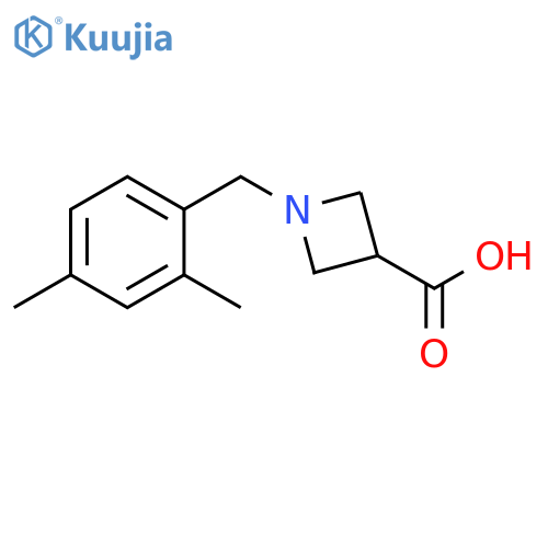 1-[(2,4-dimethylphenyl)methyl]azetidine-3-carboxylic acid structure