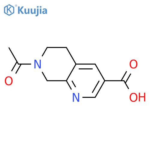 7-Acetyl-5,6,7,8-tetrahydro-1,7-naphthyridine-3-carboxylic acid structure