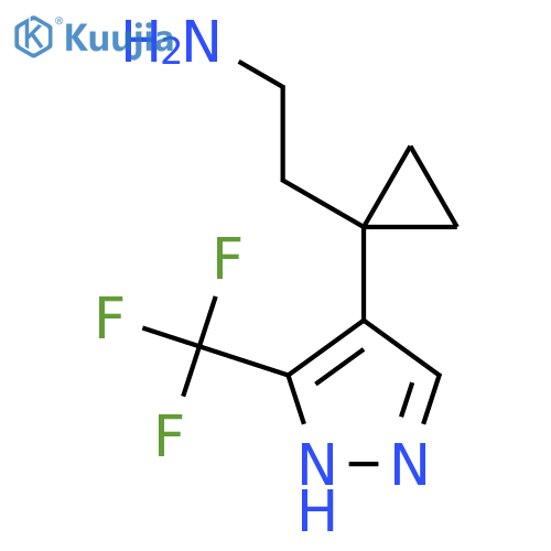 2-{1-3-(trifluoromethyl)-1H-pyrazol-4-ylcyclopropyl}ethan-1-amine structure