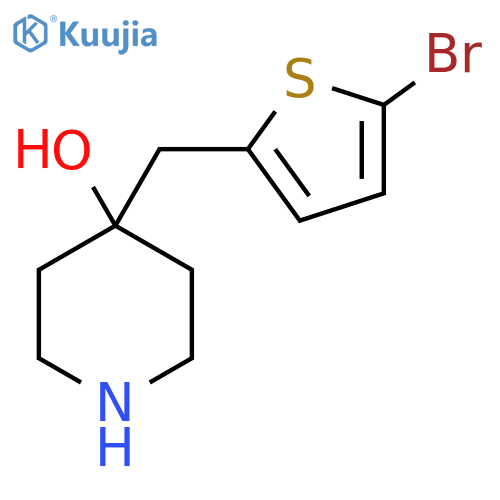 4-(5-bromothiophen-2-yl)methylpiperidin-4-ol structure