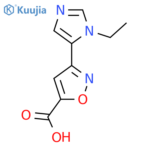 3-(1-ethyl-1H-imidazol-5-yl)-1,2-oxazole-5-carboxylic acid structure
