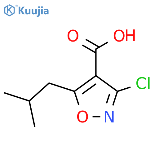 3-Chloro-5-(2-methylpropyl)-1,2-oxazole-4-carboxylic acid structure