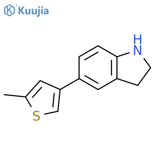 1H-Indole, 2,3-dihydro-5-(5-methyl-3-thienyl)- structure
