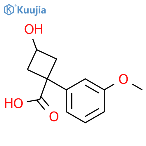 3-Hydroxy-1-(3-methoxyphenyl)cyclobutane-1-carboxylic acid structure