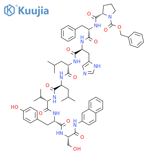 L-Serinamide,1-[(phenylmethoxy)carbonyl]-L-prolyl-L-phenylalanyl-L-histidyl-L-leucyl-L-leucyl-L-valyl-L-tyrosyl-N-2-naphthalenyl-(9CI) structure