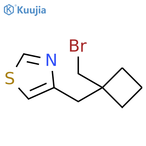 Thiazole, 4-[[1-(bromomethyl)cyclobutyl]methyl]- structure