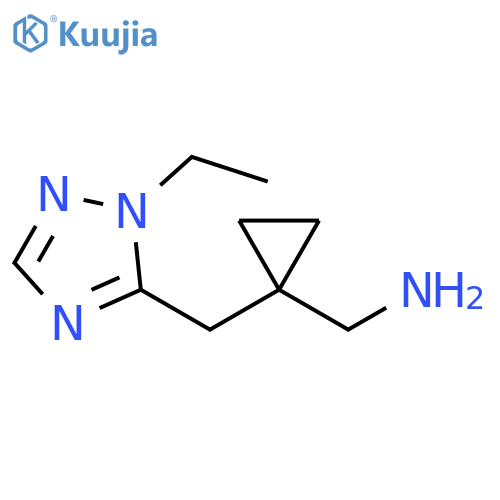 {1-(1-ethyl-1H-1,2,4-triazol-5-yl)methylcyclopropyl}methanamine structure