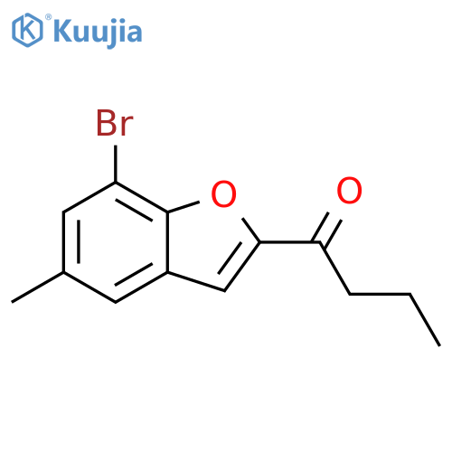1-Butanone, 1-(7-bromo-5-methyl-2-benzofuranyl)- structure