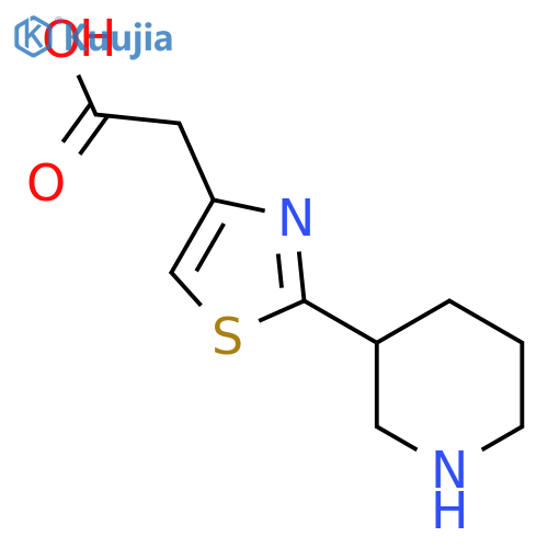 2-(2-Piperidin-3-yl-1,3-thiazol-4-yl)acetic acid structure