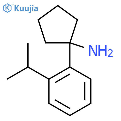1-2-(propan-2-yl)phenylcyclopentan-1-amine structure