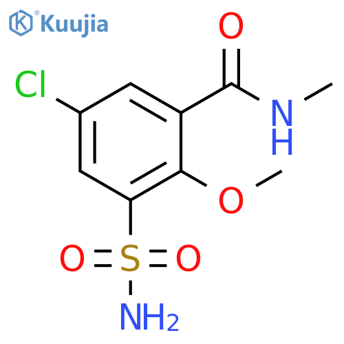 5-chloro-2-methoxy-N-methyl-3-sulfamoylbenzamide structure