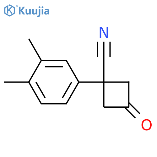 1-(3,4-dimethylphenyl)-3-oxocyclobutane-1-carbonitrile structure