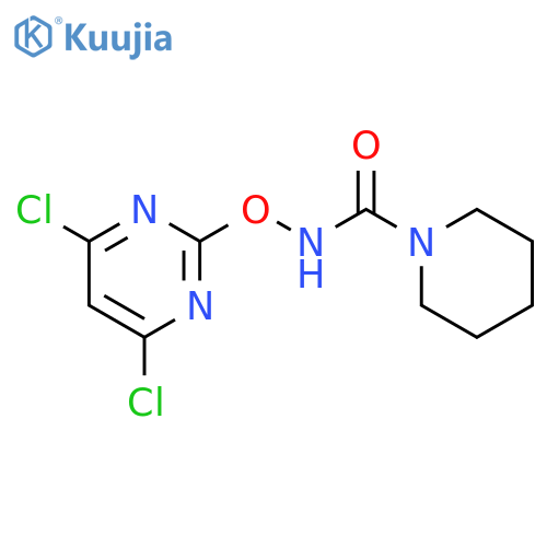 1-PIPERIDINECARBOXAMIDE, N-[(4,6-DICHLORO-2-PYRIMIDINYL)OXY]- structure