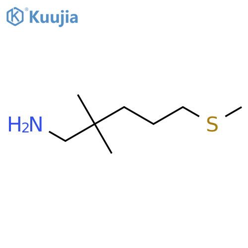 2,2-dimethyl-5-(methylsulfanyl)pentan-1-amine structure