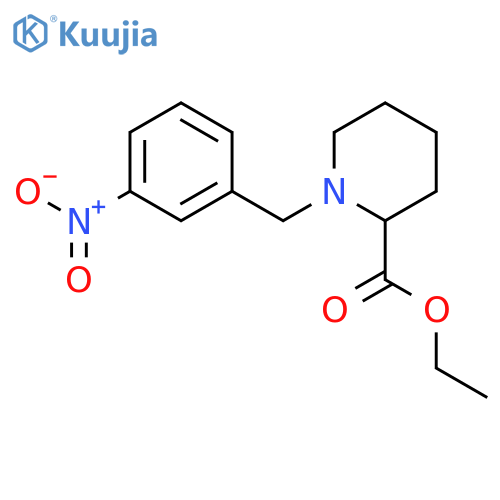 2-Piperidinecarboxylicacid, 1-[(3-nitrophenyl)methyl]-, ethyl ester structure