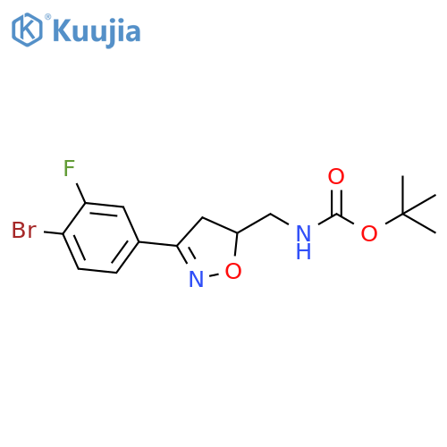 TERT-BUTYL ((3-(4-BROMO-3-FLUOROPHENYL)-4,5-DIHYDROISOXAZOL-5-YL)METHYL)CARBAMATE structure