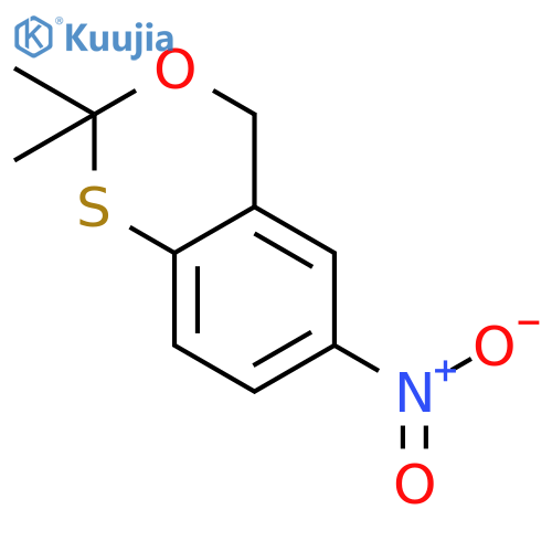 4H-3,1-Benzoxathiin, 2,2-dimethyl-6-nitro- structure