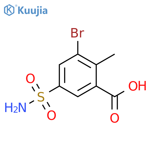 3-bromo-2-methyl-5-sulfamoylbenzoic acid structure