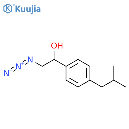 2-azido-1-4-(2-methylpropyl)phenylethan-1-ol structure