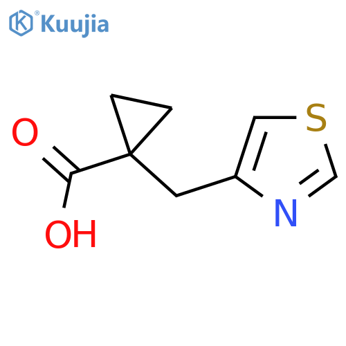 1-(1,3-thiazol-4-yl)methylcyclopropane-1-carboxylic acid structure