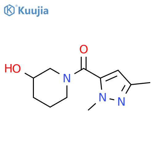 1-(1,3-dimethyl-1H-pyrazole-5-carbonyl)piperidin-3-ol structure