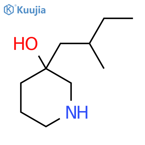 3-(2-methylbutyl)piperidin-3-ol structure