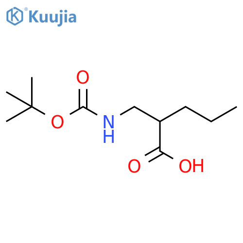 2-({(tert-butoxy)carbonylamino}methyl)pentanoic acid structure