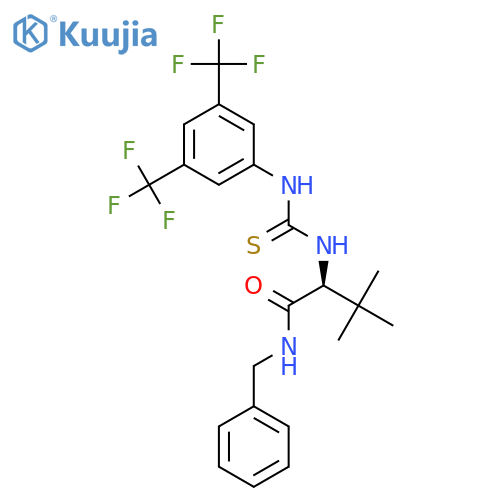 (2S)-N-benzyl-2-[[3,5-bis(trifluoromethyl)phenyl]carbamothioylamino]-3,3-dimethylbutanamide structure