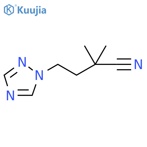 2,2-dimethyl-4-(1H-1,2,4-triazol-1-yl)butanenitrile structure