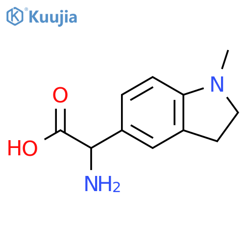 2-amino-2-(1-methyl-2,3-dihydro-1H-indol-5-yl)acetic acid structure