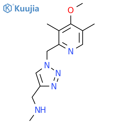 ({1-[(4-methoxy-3,5-dimethylpyridin-2-yl)methyl]-1H-1,2,3-triazol-4-yl}methyl)(methyl)amine structure