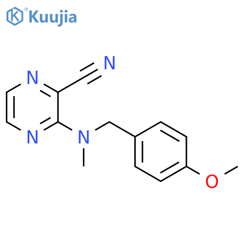 3-{[(4-methoxyphenyl)methyl](methyl)amino}pyrazine-2-carbonitrile structure