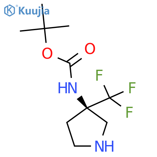 (R)-tert-butyl 3-(trifluoromethyl)pyrrolidin-3-ylcarbamate structure
