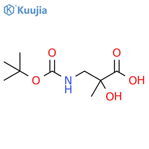 3-{(tert-butoxy)carbonylamino}-2-hydroxy-2-methylpropanoic acid structure