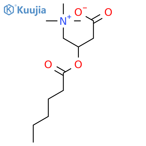 1-Propanaminium,3-carboxy-N,N,N-trimethyl-2-[(1-oxohexyl)oxy]-, chloride (1:1) structure