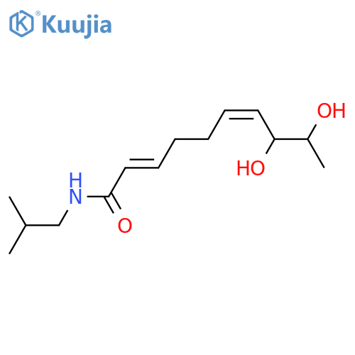 8,9-Dihydroxy-2,6-decadienoic acid; (2E,6Z,8ξ,9ξ)-form, 2-Methylpropylamide structure