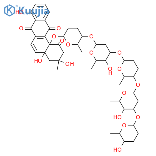Urdamycin K; 4'-O-[2,3,6-Trideoxy-α-L-threo-hexopyranosyl-(1→3)-2,6-dideoxy-β-D-arabino-hexopyranosyl-(1→4)-2,3,6-trideoxy-α-L-threo-hexopyranosyl-(1→3)-2,6-dideoxy-β-D-arabino-hexopyranosyl] structure